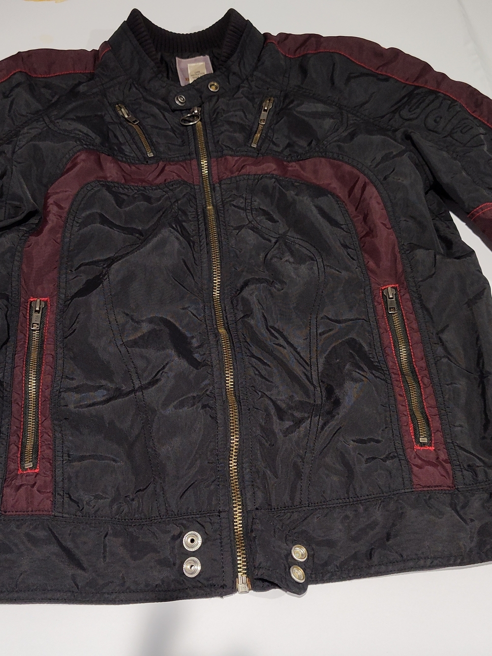 vintage Diesel Nylon men's Motorcycle/Racing Bomber Jacket size XL - Picture 13 of 15